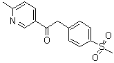 1-(6-甲基吡啶-3-基)-2-[4-(甲基磺酰基)苯基]乙酮分子结构 (CAS 221615-75-4)