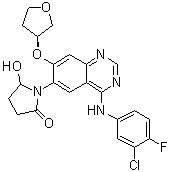 1-[4-[(3-Chloro-4-fluorophenyl)amino]-7-[[(3S)-tetrahydro-3-furanyl]oxy]-6-quinazolinyl]-5-hydroxy-2-pyrrolidinone molecular structure (CAS 2223677-58-3)