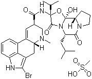 structure of CAS# 22260-51-1, Bromocriptine mesylate;2-Bromo-alpha-ergocryptine methanesulfonate; (+)-2-Bromo-12'-hydroxy-2'-(1-methylethyl)-5'-(2-methylpropyl)ergotaman-3',6'-18-trione methanesulfonate salt