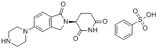 结构式 CAS# 2229714-16-1, (S)-3-(1-氧代-5-(哌嗪-1-基)异吲哚-2-基)哌啶-2,6-二酮苯磺酸盐