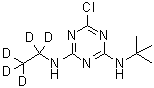 structure of CAS# 222986-60-9, 6-Chloro-N-(1,1-dimethylethyl)-N'-(ethyl-d<sub>5</sub>)-1,3,5-triazine-2,4-diamine