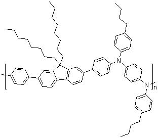 Poly(N,N'-bis(4-butylphenyl)-N,N'-diphenyl-1,4-benzenediamine-co-9,9-dioctylfluorene) molecular structure (CAS 223569-28-6)