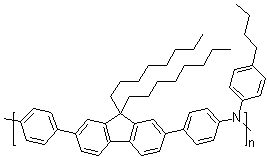 Poly[(9,9-dioctylfluorenyl-2,7-diyl)-co-(4,4'-(N-(p-butylphenyl))diphenylamine)] molecular structure (CAS 223569-31-1)