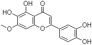 结构式 CAS# 22384-63-0, 胡麻黄素; 5,6,3',4'-四羟基-7-甲氧基黄酮