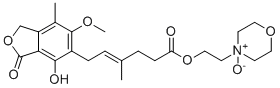 structure of CAS# 224052-51-1, Mycophenolate mofetil N-oxide;2-(4-oxidomorpholin-4-ium-4-yl)ethyl (E)-6-(4-hydroxy-6-methoxy-7-methyl-3-oxo-1H-2-benzofuran-5-yl)-4-methylhex-4-enoate