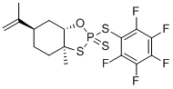 (2S,3aS,6R,7aS)-3a-Methyl-2-((perfluorophenyl)thio)-6-(prop-1-en-2-yl)hexahydrobenzo[d][1,3,2]oxathiaphosphole 2-sulfide molecular structure (CAS 2245335-70-8)