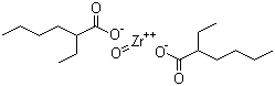 structure of CAS# 22464-99-9, Zirconium 2-ethylhexanoate ;2-ethylhexanoic acid zirconium salt