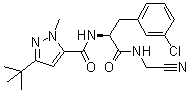 N-[(1S)-1-[(3-Chlorophenyl)methyl]-2-[(cyanomethyl)amino]-2-oxoethyl]-3-(1,1-dimethylethyl)-1-methyl-1H-pyrazole-5-carboxamide molecular structure (CAS 225120-65-0)