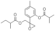 [2-[4-Methyl-2-(2-methyl-1-oxopropoxy)phenyl]-2-oxiranyl]methyl 2-methylbutanoate molecular structure (CAS 22518-07-6)