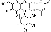 7-[[2-O-(6-Deoxy-alpha-L-galactopyranosyl)-beta-D-galactopyranosyl]oxy]-4-methyl-2H-1-benzopyran-2-one molecular structure (CAS 225217-42-5)