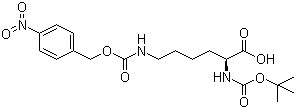结构式 CAS# 22601-53-2, N-(叔丁氧羰基)-N'-[[(4-硝基苯基)甲氧基]羰基]-L-赖氨酸