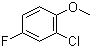 structure of CAS# 2267-25-6, 2-Chloro-4-fluoroanisole