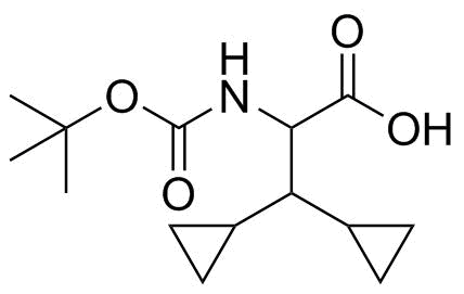 2-((叔丁氧羰基)氨基)-3,3-二环丙基丙酸分子结构 (CAS 2272861-72-8)
