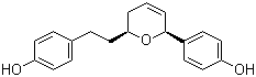 4-[(2S,6S)-5,6-二氢-6-[2-(4-羟基苯基)乙基]-2H-吡喃-2-基]苯酚分子结构 (CAS 227289-51-2)