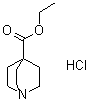 structure of CAS# 22766-67-2, 1-Azabicyclo[2.2.2]octane-4-carboxylic acid ethyl ester hydrochloride (1:1)