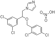 结构式 CAS# 22832-87-7, 硝酸咪康唑; (2,4-二氯苯基)-2-[(2,4-二氯苯基)甲氧基]乙基]-1H-咪唑硝酸盐