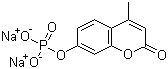 4-甲基-7-(磷酰氧基)-2H-1-苯并呋喃-2-酮二钠盐分子结构 (CAS 22919-26-2)