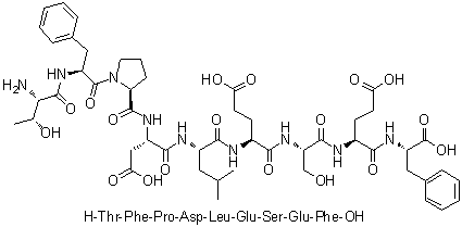 L-苏氨酰-L-苯丙氨酰-L-脯氨酰-L-alpha-天冬氨酰-L-亮氨酰-L-alpha-谷氨酰-L-丝氨酰-L-alpha-谷氨酰-L-苯丙氨酸分子结构 (CAS 229978-31-8)