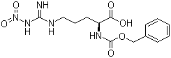 structure of CAS# 2304-98-5, Cbz-N'-nitro-L-arginine;Z-Arg(NO2)-OH; N-Benzyloxycarbonyl-N'-nitro-L-arginine; N'-[Imino(nitroamino)methyl]-N-[(phenylmethoxy)carbonyl]-L-ornithine