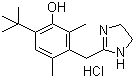 structure of CAS# 2315-02-8, Oxymetazoline hydrochloride;2-(3-Hydroxy-2,6-dimethyl-4-tert-butylbenzyl)-2-imidazoline hydrochloride