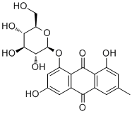 结构式 CAS# 23313-21-5, 大黄素-8-beta-D-吡喃葡萄糖苷