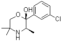 rel-(2R,3R)-2-(3-氯苯基)-3,5,5-三甲基吗啉-2-醇分子结构 (CAS 233600-52-7)