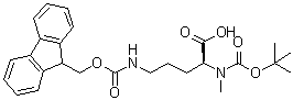 N2-[叔丁氧羰基]-N5-[芴甲氧羰基]-N2-甲基-L-鸟氨酸分子结构 (CAS 233688-96-5)