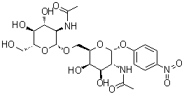 4-硝基苯基 2-(乙酰氨基)-6-O-[2-(乙酰氨基)-2-脱氧-beta-D-吡喃葡萄糖基]-2-脱氧-alpha-D-吡喃半乳糖苷分子结构 (CAS 235752-73-5)