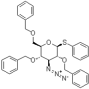 苯基 3-叠氮基-3-脱氧-2,4,6-三-O-(苯基甲基)-1-硫代-beta-D-吡喃葡萄糖苷分子结构 (CAS 236115-66-5)