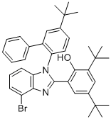 2-{4-溴-1-[5-(2-甲基-2-丙基)-2-联苯基]-1H-苯并咪唑-2-基}-4,6-双(2-甲基-2-丙基)苯酚分子结构 (CAS 2361613-60-5)