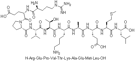 L-Arginyl-L-alpha-glutamyl-L-prolyl-L-valyl-L-threonyl-L-lysyl-L-alanyl-L-alpha-glutamyl-L-methionyl-L-leucine molecular structure (CAS 237386-28-6)