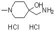 4-(氨基甲基)-1-甲基-4-哌啶醇二盐酸盐分子结构 (CAS 23804-63-9)