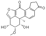 structure of CAS# 23820-80-6, Viridiol;(1beta,2beta,3beta)-1,3-Dihydroxy-2-methoxy-18-norandrosta-5,8,11,13-tetraeno[6,5,4-bc]furan-7,17-dione