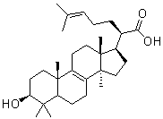 3beta-Hydroxylanosta-8,24-dien-21-oic acid molecular structure (CAS 24160-36-9)