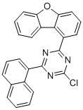 2-Chloro-4-dibenzofuran-1-yl-6-naphthalen-1-yl-1,3,5-triazine molecular structure (CAS 2417986-80-0)