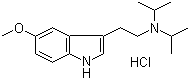structure of CAS# 2426-63-3, 5-Methoxy-N,N-diisopropyltryptamine hydrochloride;5-Methoxy-N,N-bis(1-methylethyl)-1H-indole-3-ethanamine monohydrochloride; 3-[2-(Diisopropylamino)ethyl]-5-methoxyindole hydrochloride