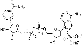 结构式 CAS# 24292-60-2, beta-烟酰胺腺嘌呤二核苷酸磷酸二钠盐