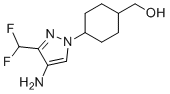 (trans-4-(4-Amino-3-(difluoromethyl)-1H-pyrazol-1-yl)cyclohexyl)methanol molecular structure (CAS 2434841-21-9)