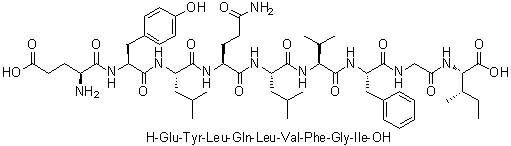 L-alpha-谷氨酰-L-酪氨酰-L-亮氨酰-L-谷氨酰胺酰-L-亮氨酰-L-缬氨酰-L-苯丙氨酰甘氨酰-L-异亮氨酸分子结构 (CAS 243850-76-2)