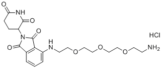 Pomalidomide-PEG3-Amine HCl salt molecular structure (CAS 2446474-09-3)