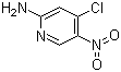 structure of CAS# 24484-96-6, 4-Chloro-5-nitro-2-pyridinamine;2-Amino-4-chloro-5-nitro-pyridine; 4-Chloro-5-nitropyridin-2-amine; 4-Chloro-5-nitropyridine-2-amine; 6-Amino-4-chloro-3-nitropyridine