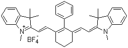 1,3,3-Trimethyl-2-((E)-2-(2-phenyl-3-[(E)-2-(1,3,3-trimethyl-1,3-dihydro-2H-indol-2-ylidene)ethylidene]-1-cyclohexen-1-yl)ethenyl)-3H-indolium tetrafluoroborate molecular structure (CAS 246517-73-7)