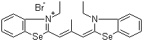 3-乙基-2-[3-(3-乙基-3H-苯并硒唑-2-亚基)-2-甲基丙-1-烯基]苯并硒唑鎓溴化物分子结构 (CAS 24687-31-8)