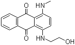 structure of CAS# 2475-46-9, Disperse Blue 3;1-[(2-Hydroxyethyl)amino]-4-(methylamino)-9,10-anthracenedione; C.I. 61505