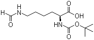 structure of CAS# 2483-47-8, N-Boc-N'-formyl-L-lysine;Boc-Lys(For)-OH; N2-[(1,1-Dimethylethoxy)carbonyl]-N6-formyl-L-lysine