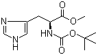 结构式 CAS# 2488-14-4, N-叔丁基氧羰基-L-组氨酸甲酯