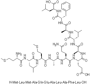 L-Methionyl-L-leucyl-L-methionyl-L-alanyl-L-glutaminyl-L-alpha-glutamyl-L-alanyl-L-leucyl-L-alanyl-L-phenylalanyl-L-leucine molecular structure (CAS 251110-45-9)