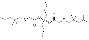 Dibutyl tin bis(isooctylthioglycolate) molecular structure (CAS 25168-24-5)