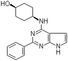 结构式 CAS# 251945-92-3, SLV 320; SC-204288; (1R,4R)-4-(2-苯基-7H-吡咯并[2,3-d]嘧啶-4-氨基)环己醇