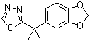 2-[1-(1,3-苯并间二氧杂环戊烯-5-基)-1-甲基乙基]-1,3,4-恶二唑分子结构 (CAS 251958-52-8)
